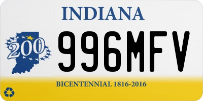 IN license plate 996MFV