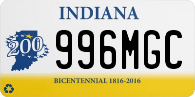 IN license plate 996MGC