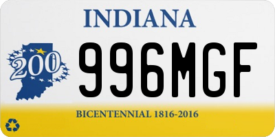 IN license plate 996MGF