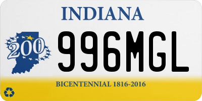 IN license plate 996MGL