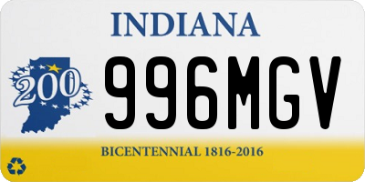 IN license plate 996MGV