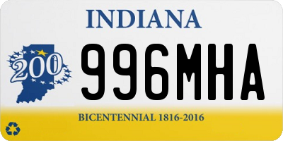 IN license plate 996MHA