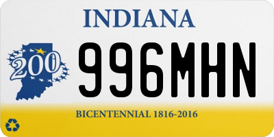 IN license plate 996MHN