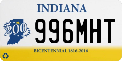 IN license plate 996MHT