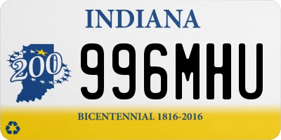 IN license plate 996MHU