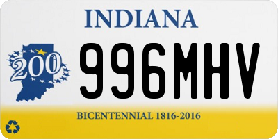 IN license plate 996MHV