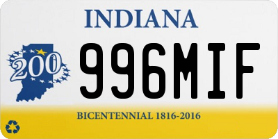 IN license plate 996MIF