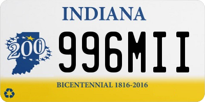 IN license plate 996MII