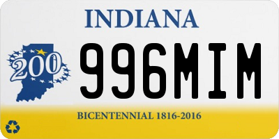 IN license plate 996MIM