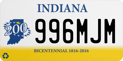 IN license plate 996MJM