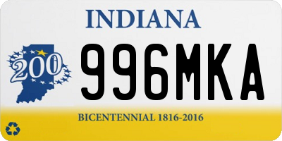 IN license plate 996MKA