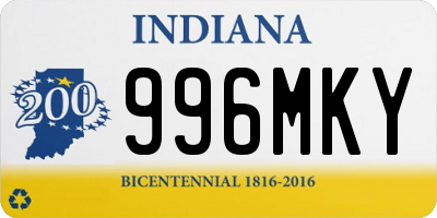 IN license plate 996MKY