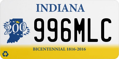 IN license plate 996MLC