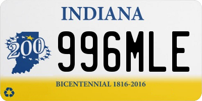 IN license plate 996MLE