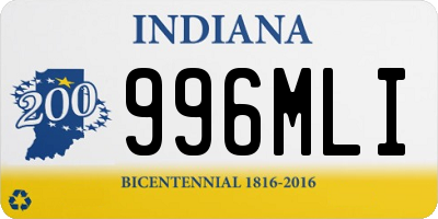 IN license plate 996MLI