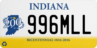 IN license plate 996MLL