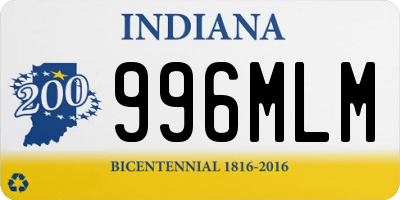 IN license plate 996MLM