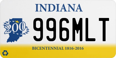 IN license plate 996MLT