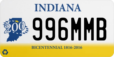 IN license plate 996MMB