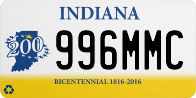 IN license plate 996MMC