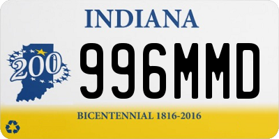 IN license plate 996MMD