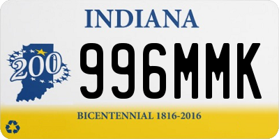 IN license plate 996MMK