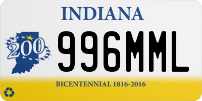 IN license plate 996MML