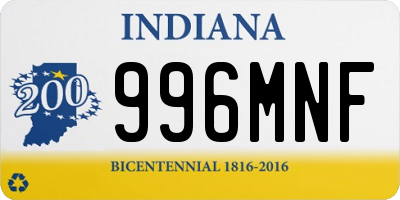 IN license plate 996MNF