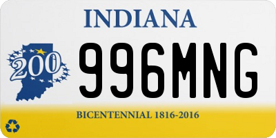 IN license plate 996MNG