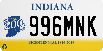 IN license plate 996MNK