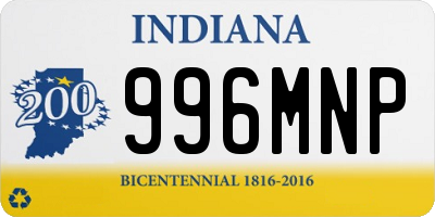 IN license plate 996MNP