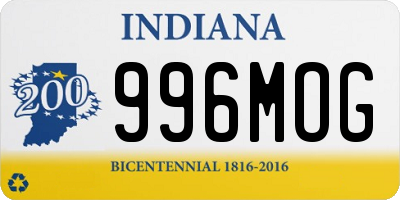 IN license plate 996MOG