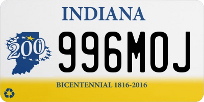 IN license plate 996MOJ