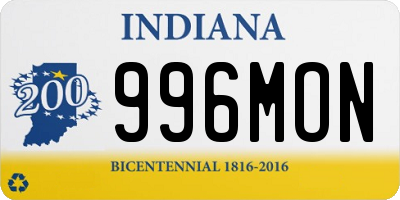 IN license plate 996MON