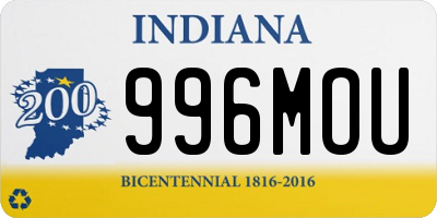 IN license plate 996MOU