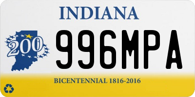 IN license plate 996MPA