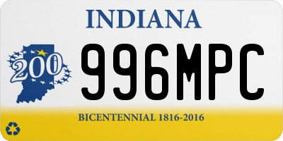 IN license plate 996MPC