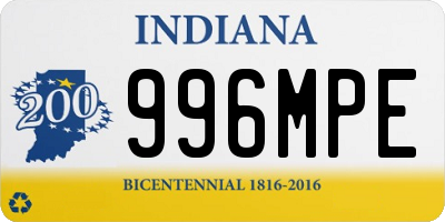 IN license plate 996MPE