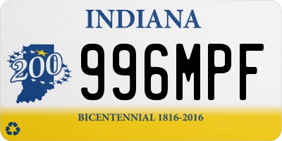 IN license plate 996MPF