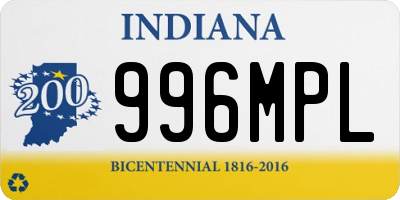 IN license plate 996MPL