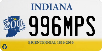 IN license plate 996MPS