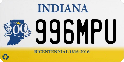 IN license plate 996MPU