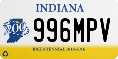 IN license plate 996MPV