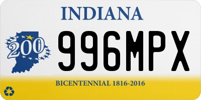 IN license plate 996MPX