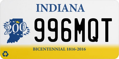 IN license plate 996MQT