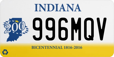 IN license plate 996MQV