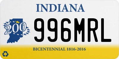 IN license plate 996MRL