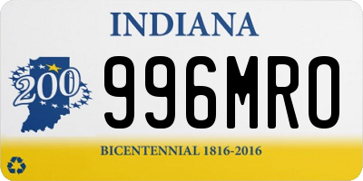 IN license plate 996MRO