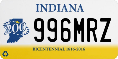 IN license plate 996MRZ