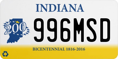 IN license plate 996MSD